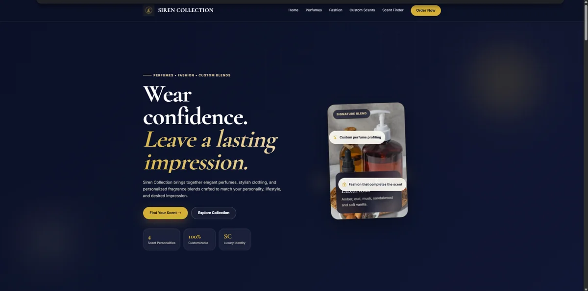 Siren Collection website preview